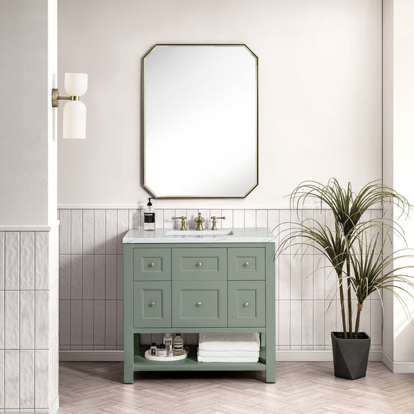 Breckenridge 36 Single Vanity, Smokey Celadon w/ 3 CM Ethereal Noctis Top