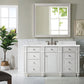 Bristol 60" Single Vanity, Bright White w/ 3 CM Arctic Fall Solid Surface Top