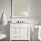 Brittany 36" Single Vanity, Bright White w/ 3 CM White Zeus Quartz Top