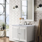 Athens 30" Single Vanity, Glossy White w/ 3 CM Carrara White Top