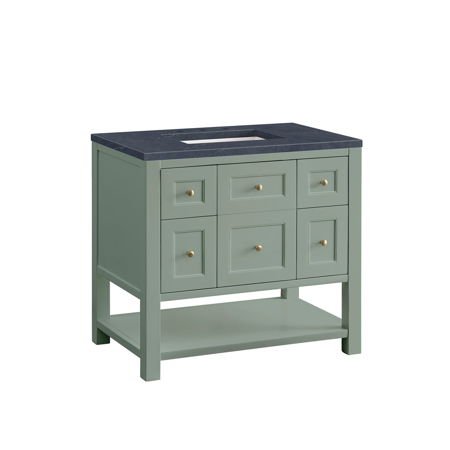 Breckenridge 36" Single Vanity, Smokey Celadon w/ 3 CM Charcoal Soapstone Top