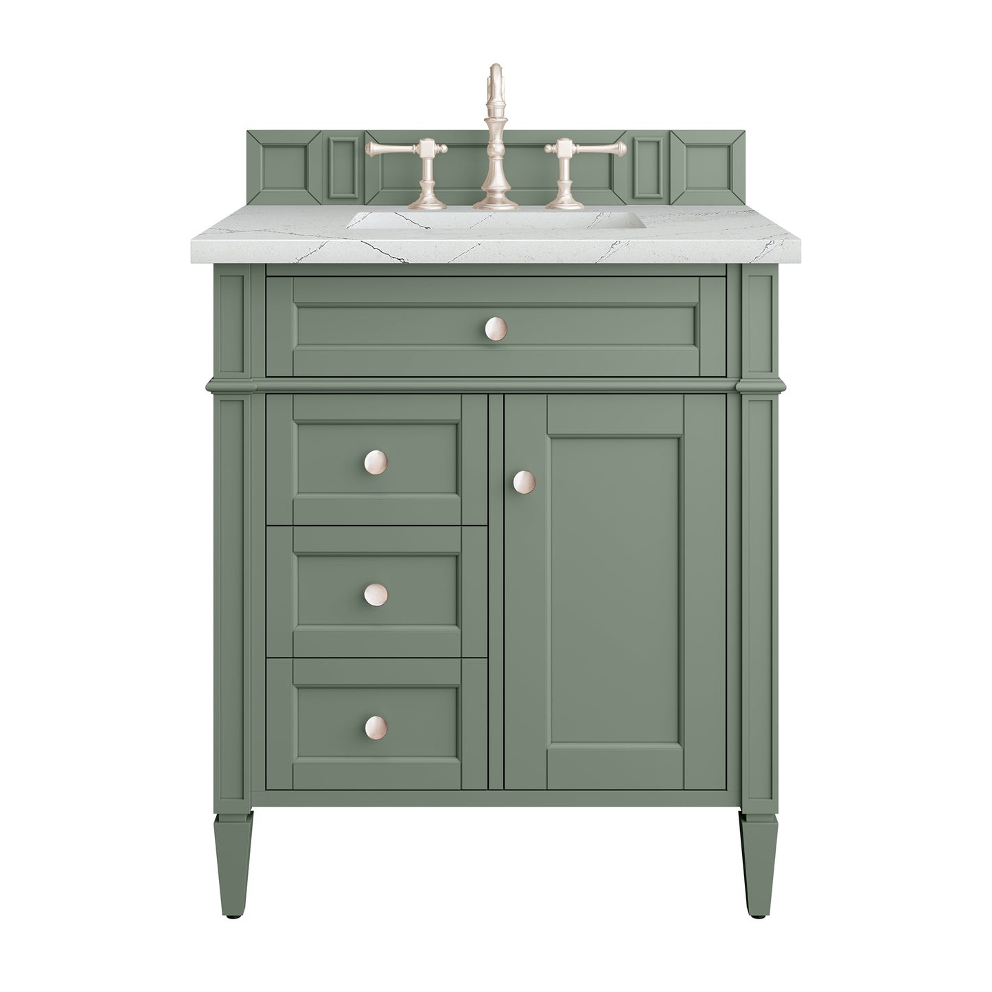 Brittany 30" Single Vanity, Smokey Celadon w/ 3 CM Ethereal Noctis Top