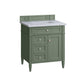 Brittany 30" Single Vanity, Smokey Celadon w/ 3 CM Carrara Marble Top