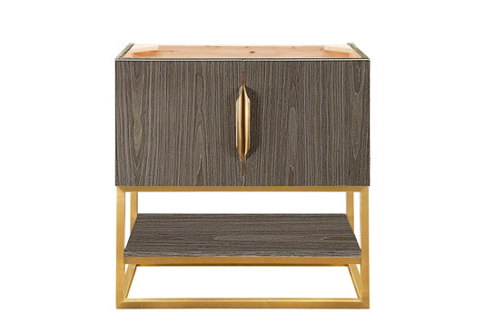 Columbia 31.5" Single Vanity Cabinet, Ash Gray, Radiant Gold
