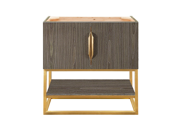 Columbia 31.5 Single Vanity Cabinet, Ash Gray, Radiant Gold