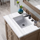 Bristol 30" Single Vanity, Whitewashed Walnut w/ 3 CM Arctic Fall Solid Surface Top