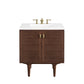 Amberly 30" Single Vanity, Mid-Century Walnut w/ 3 CM White Zeus Top