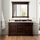 Brookfield 60" Single Vanity, Burnished Mahogany w/ 3 CM Arctic Fall Solid Surface Top
