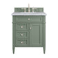 Brittany 30" Single Vanity, Smokey Celadon w/ 3 CM Carrara Marble Top