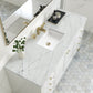 Chicago 60" Single Vanity, Glossy White w/ 3 CM Ethereal Noctis Top