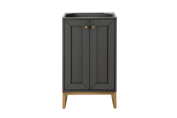 Chianti 20 Single Vanity Cabinet, Mineral Gray, Radiant Gold