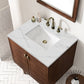 Amberly 30" Single Vanity, Mid-Century Walnut w/ 3 CM Ethereal Noctis Top