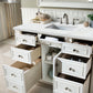 Bristol 48" Single Vanity, Bright White w/ 3 CM Ethereal Noctis Quartz Top