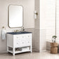 Breckenridge 36" Single Vanity, Bright White w/ 3 CM Charcoal Soapstone Top