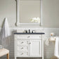 Brittany 36" Single Vanity, Bright White w/ 3 CM Charcoal Soapstone Quartz Top