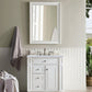 Bristol 30" Single Vanity, Bright White w/ 3 CM Carrara Marble Top