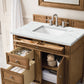 Brittany 36" Single Vanity, Saddle Brown w/ 3 CM Ethereal Noctis Quartz Top