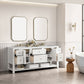 Breckenridge 72" Double Vanity, Bright White w/ 3 CM Ethereal Noctis Top