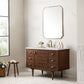 Amberly 48" Single Vanity, Mid-Century Walnut w/ 3 CM Ethereal Noctis Top