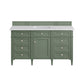 Brittany 60" Single Vanity, Smokey Celadon w/ 3 CM Arctic Fall Top