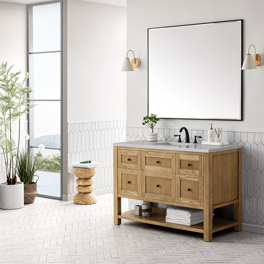 Breckenridge 48" Single Vanity, Light Natural Oak w/ 3 CM Eternal Serena Top