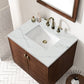 Amberly 30" Single Vanity, Mid-Century Walnut w/ 3 CM Ethereal Noctis Top