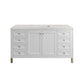 Chicago 60" Single Vanity, Glossy White w/ 3 CM Eternal Jasmine Pearl Top