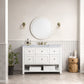 Breckenridge 48" Single Vanity, Bright White w/ 3 CM Carrara Marble Top