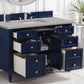 Brittany 48" Single Vanity, Victory Blue w/ 3 CM Eternal Serena Quartz Top