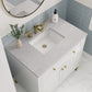 Chicago 36" Single Vanity, Glossy White w/ 3 CM Eternal Serena Top