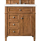 Brittany 30" Single Vanity, Saddle Brown, w/ 3 CM White Zeus Quartz Top