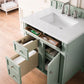 Brittany 30" Single Vanity, Sage Green, w/ 3 CM White Zeus Quartz Top