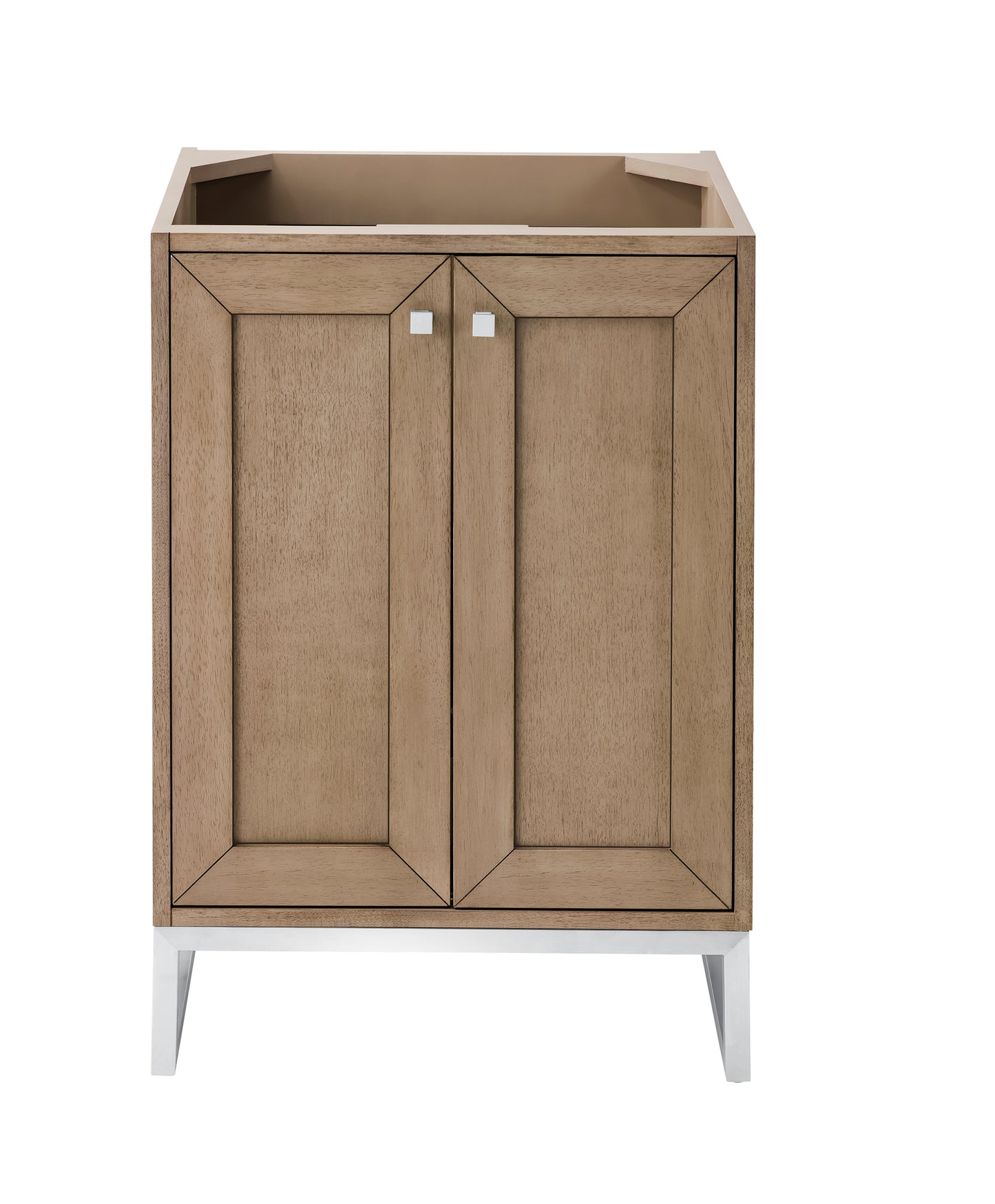 Chianti 24" Single Vanity Cabinet, Whitewashed Walnut, Brushed Nickel