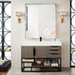 Columbia 48" Single Vanity, Ash Gray, Matte Black w/ Glossy White Composite Stone Top