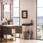 Columbia 31.5" Single Vanity, Ash Gray, Radiant Gold, w/ White Glossy Composite Stone Top