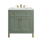 Chicago 30" Single Vanity, Smokey Celadon w/ 3 CM Ethereal Noctis Top