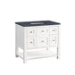 Breckenridge 36" Single Vanity, Bright White w/ 3 CM Charcoal Soapstone Top