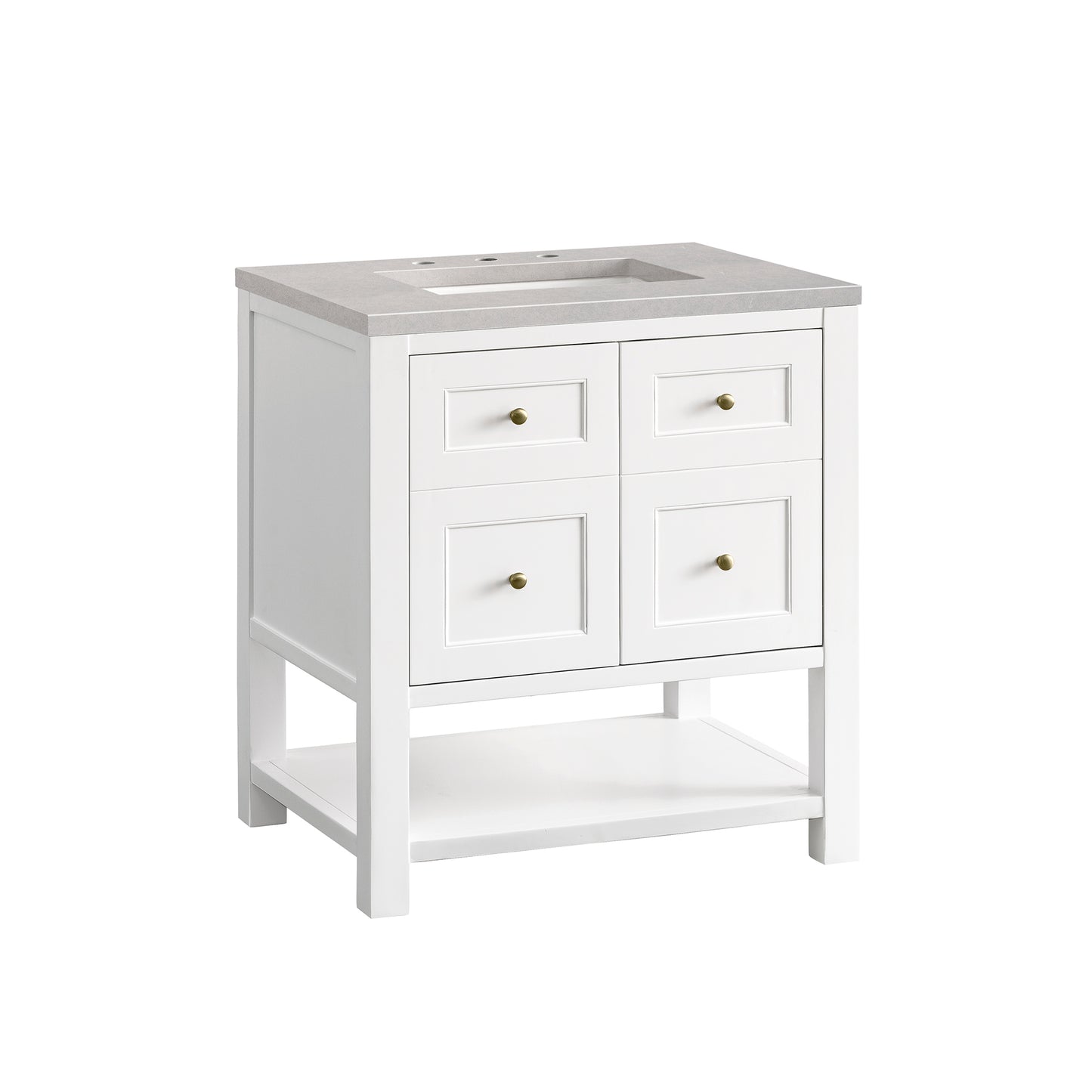 Breckenridge 30" Single Vanity, Bright White w/ 3 CM Eternal Serena Top