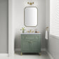 Chicago 30" Single Vanity, Smokey Celadon w/ 3 CM Carrara Marble Top