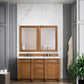 Bristol 60" Double Vanity, Saddle Brown w/ 3 CM Ethereal Noctis Quartz Top