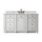 Bristol 60" Single Vanity, Bright White w/ 3 CM Ethereal Noctis Quartz Top