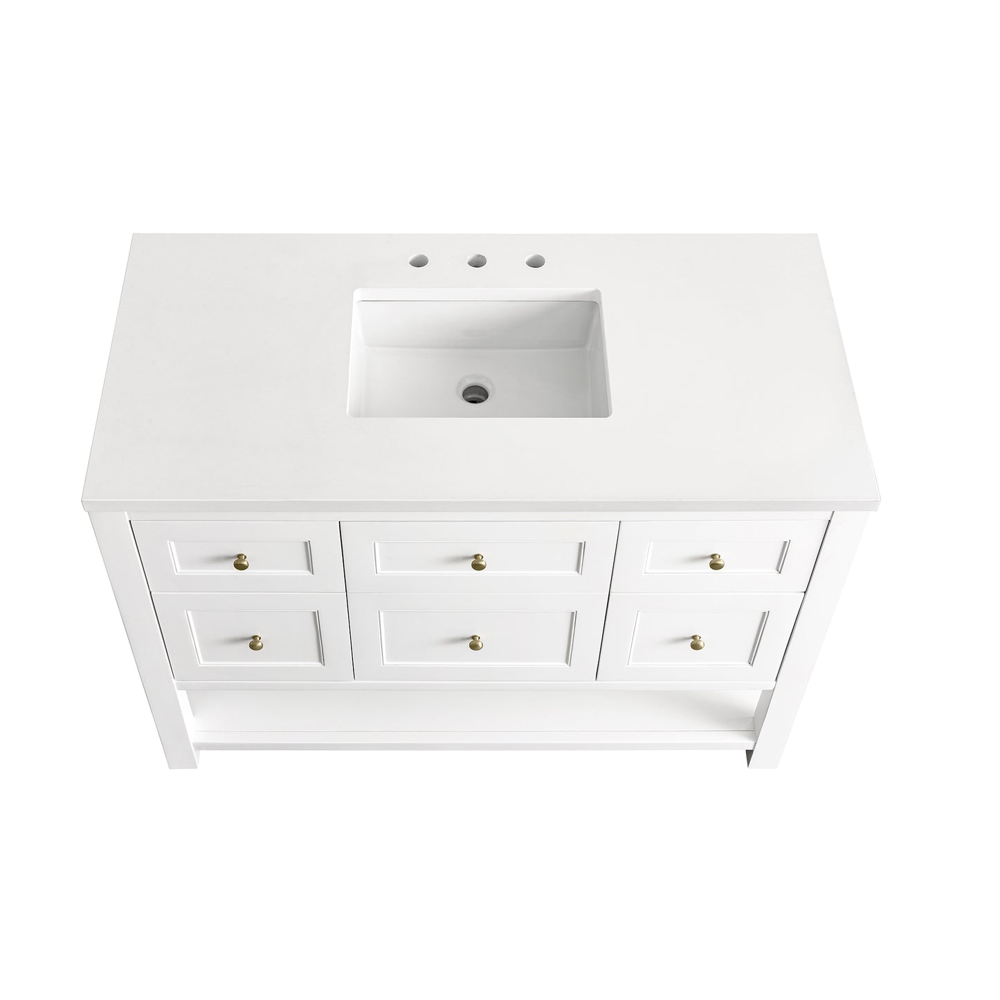 Breckenridge 48" Single Vanity, Bright White w/ 3 CM White Zeus Top