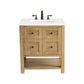 Breckenridge 30" Single Vanity, Light Natural Oak w/ 3 CM White Zeus Top