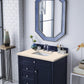 Brittany 36" Single Vanity, Victory Blue w/ 3 CM Eternal Marfil Quartz Top