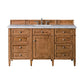 Brittany 60" Single Vanity, Saddle Brown w/ 3 CM Arctic Fall Solid Surface Top