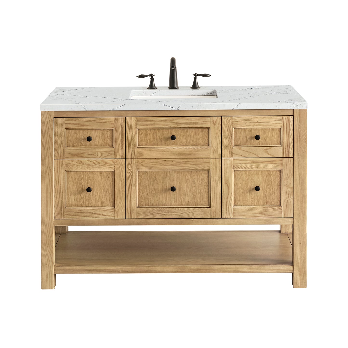 Breckenridge 48" Single Vanity, Light Natural Oak w/ 3 CM Ethereal Noctis Top