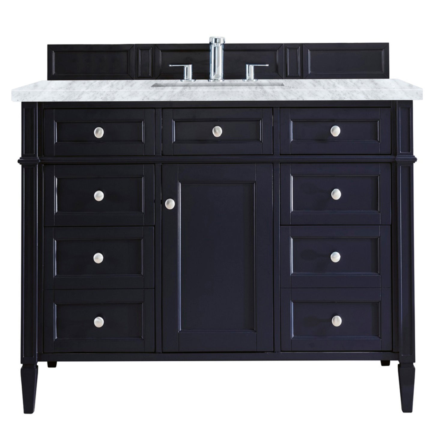 Brittany 48" Single Vanity, Victory Blue w/ 3 CM Carrara Marble Top