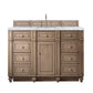 Bristol 60" Single Vanity, Whitewashed Walnut w/ 3 CM Carrara Marble Top