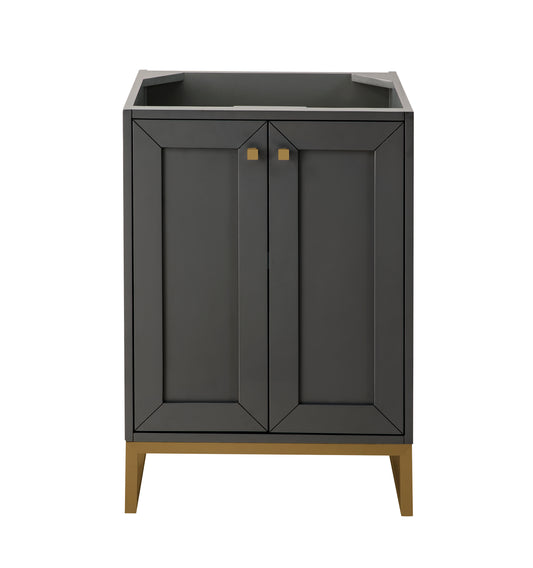 Chianti 24" Single Vanity Cabinet, Mineral Gray, Radiant Gold