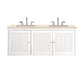 Athens 60" Double Vanity, Glossy White w/ 3 CM Eternal Marfil Top